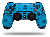 WraptorSkinz Skin compatible with Sony PS4 Dualshock Controller PlayStation 4 Original Slim and Pro Nautical Anchors Away 02 Blue Medium (CONTROLLER NOT INCLUDED)