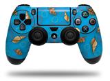 WraptorSkinz Skin compatible with Sony PS4 Dualshock Controller PlayStation 4 Original Slim and Pro Sea Shells 02 Blue Medium (CONTROLLER NOT INCLUDED)