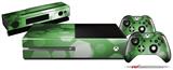 Bokeh Hex Green - Holiday Bundle Decal Style Skin fits XBOX One Console Original, Kinect and 2 Controllers (XBOX SYSTEM NOT INCLUDED)