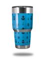 Skin Decal Wrap for Yeti Tumbler Rambler 30 oz Nautical Anchors Away 02 Blue Medium (TUMBLER NOT INCLUDED)