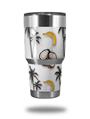 Skin Decal Wrap for Yeti Tumbler Rambler 30 oz Coconuts Palm Trees and Bananas White (TUMBLER NOT INCLUDED)