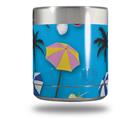 Skin Decal Wrap for Yeti Rambler Lowball - Beach Party Umbrellas Blue Medium