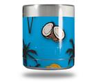 Skin Decal Wrap for Yeti Rambler Lowball - Coconuts Palm Trees and Bananas Blue Medium