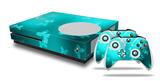 WraptorSkinz Decal Skin Wrap Set works with 2016 and newer XBOX One S Console and 2 Controllers Bokeh Butterflies Neon Teal