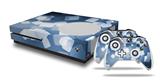 WraptorSkinz Decal Skin Wrap Set works with 2016 and newer XBOX One S Console and 2 Controllers Bokeh Squared Blue