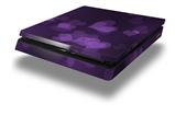 Vinyl Decal Skin Wrap compatible with Sony PlayStation 4 Slim Console Bokeh Hearts Purple (PS4 NOT INCLUDED)