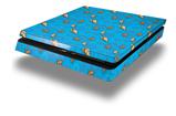 Vinyl Decal Skin Wrap compatible with Sony PlayStation 4 Slim Console Sea Shells 02 Blue Medium (PS4 NOT INCLUDED)