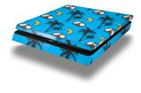 Vinyl Decal Skin Wrap compatible with Sony PlayStation 4 Slim Console Coconuts Palm Trees and Bananas Blue Medium (PS4 NOT INCLUDED)