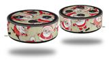 Skin Wrap Decal Set 2 Pack for Amazon Echo Dot 2 - Lots of Santas (2nd Generation ONLY - Echo NOT INCLUDED)