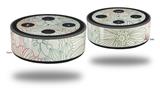 Skin Wrap Decal Set 2 Pack for Amazon Echo Dot 2 - Flowers Pattern 02 (2nd Generation ONLY - Echo NOT INCLUDED)