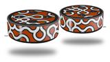 Skin Wrap Decal Set 2 Pack for Amazon Echo Dot 2 - Locknodes 03 Burnt Orange (2nd Generation ONLY - Echo NOT INCLUDED)
