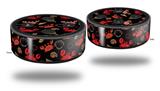 Skin Wrap Decal Set 2 Pack for Amazon Echo Dot 2 - Crabs and Shells Black (2nd Generation ONLY - Echo NOT INCLUDED)