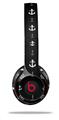 WraptorSkinz Skin Decal Wrap compatible with Beats Solo 2 and Solo 3 Wireless Headphones Nautical Anchors Away 02 Black (HEADPHONES NOT INCLUDED)