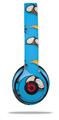 WraptorSkinz Skin Decal Wrap compatible with Beats Solo 2 and Solo 3 Wireless Headphones Coconuts Palm Trees and Bananas Blue Medium (HEADPHONES NOT INCLUDED)