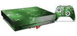 Skin Wrap for XBOX One X Console and Controller Bokeh Butterflies Green