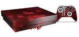 Skin Wrap for XBOX One X Console and Controller Bokeh Hearts Red