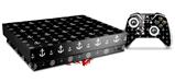Skin Wrap for XBOX One X Console and Controller Nautical Anchors Away 02 Black