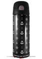 Skin Decal Wrap for Thermos Funtainer 16oz Bottle Nautical Anchors Away 02 Black (BOTTLE NOT INCLUDED) by WraptorSkinz