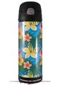 Skin Decal Wrap for Thermos Funtainer 16oz Bottle Beach Flowers 02 Blue Medium (BOTTLE NOT INCLUDED) by WraptorSkinz