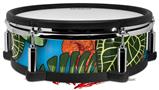 Skin Wrap works with Roland vDrum Shell PD-128 Drum Famingos and Flowers Blue Medium (DRUM NOT INCLUDED)