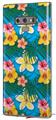 Decal style Skin Wrap compatible with Samsung Galaxy Note 9 Beach Flowers 02 Blue Medium