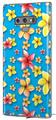 Decal style Skin Wrap compatible with Samsung Galaxy Note 9 Beach Flowers Blue Medium