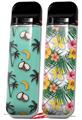 Skin Decal Wrap 2 Pack for Smok Novo v1 Coconuts Palm Trees and Bananas Seafoam Green VAPE NOT INCLUDED