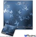Decal Skin compatible with Sony PS3 Slim Bokeh Butterflies Blue