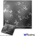 Decal Skin compatible with Sony PS3 Slim Bokeh Butterflies Grey