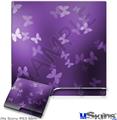 Decal Skin compatible with Sony PS3 Slim Bokeh Butterflies Purple