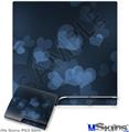 Decal Skin compatible with Sony PS3 Slim Bokeh Hearts Blue
