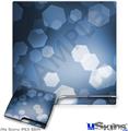 Decal Skin compatible with Sony PS3 Slim Bokeh Hex Blue