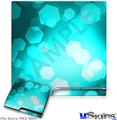 Decal Skin compatible with Sony PS3 Slim Bokeh Hex Neon Teal