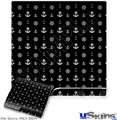 Decal Skin compatible with Sony PS3 Slim Nautical Anchors Away 02 Black