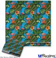 Decal Skin compatible with Sony PS3 Slim Famingos and Flowers Blue Medium
