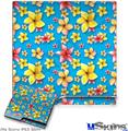 Decal Skin compatible with Sony PS3 Slim Beach Flowers Blue Medium