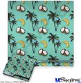 Decal Skin compatible with Sony PS3 Slim Coconuts Palm Trees and Bananas Seafoam Green