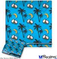 Decal Skin compatible with Sony PS3 Slim Coconuts Palm Trees and Bananas Blue Medium