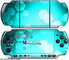 Sony PSP 3000 Skin - Bokeh Hex Neon Teal