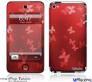 iPod Touch 4G Decal Style Vinyl Skin - Bokeh Butterflies Red