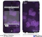 iPod Touch 4G Decal Style Vinyl Skin - Bokeh Hearts Purple