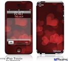 iPod Touch 4G Decal Style Vinyl Skin - Bokeh Hearts Red