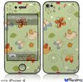 iPhone 4 Decal Style Vinyl Skin - Birds Butterflies and Flowers (DOES NOT fit newer iPhone 4S)