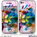 iPhone 4 Decal Style Vinyl Skin - Floral Splash (DOES NOT fit newer iPhone 4S)