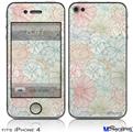 iPhone 4 Decal Style Vinyl Skin - Flowers Pattern 02 (DOES NOT fit newer iPhone 4S)