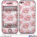 iPhone 4 Decal Style Vinyl Skin - Flowers Pattern Roses 13 (DOES NOT fit newer iPhone 4S)