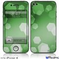 iPhone 4 Decal Style Vinyl Skin - Bokeh Hex Green (DOES NOT fit newer iPhone 4S)