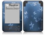 Bokeh Butterflies Blue - Decal Style Skin fits Amazon Kindle 3 Keyboard (with 6 inch display)
