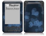 Bokeh Hearts Blue - Decal Style Skin fits Amazon Kindle 3 Keyboard (with 6 inch display)