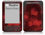 Bokeh Hearts Red - Decal Style Skin fits Amazon Kindle 3 Keyboard (with 6 inch display)